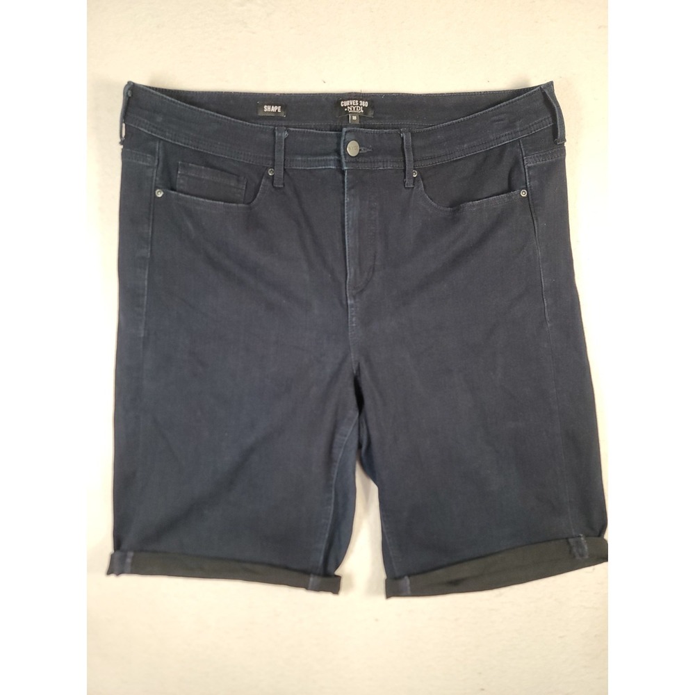 NYDJ Curves 360 Womens 18 Dark Wash Denim Shorts‎ Stretch Mid Rise Casual